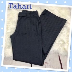 Tahari dark gray embossed dress trousers size 4